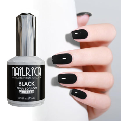 BLACK Gel Polish | Soak-Off Gel No Wipe | 0.5oz