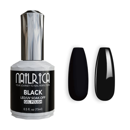 BLACK Gel Polish | Soak-Off Gel No Wipe | 0.5oz