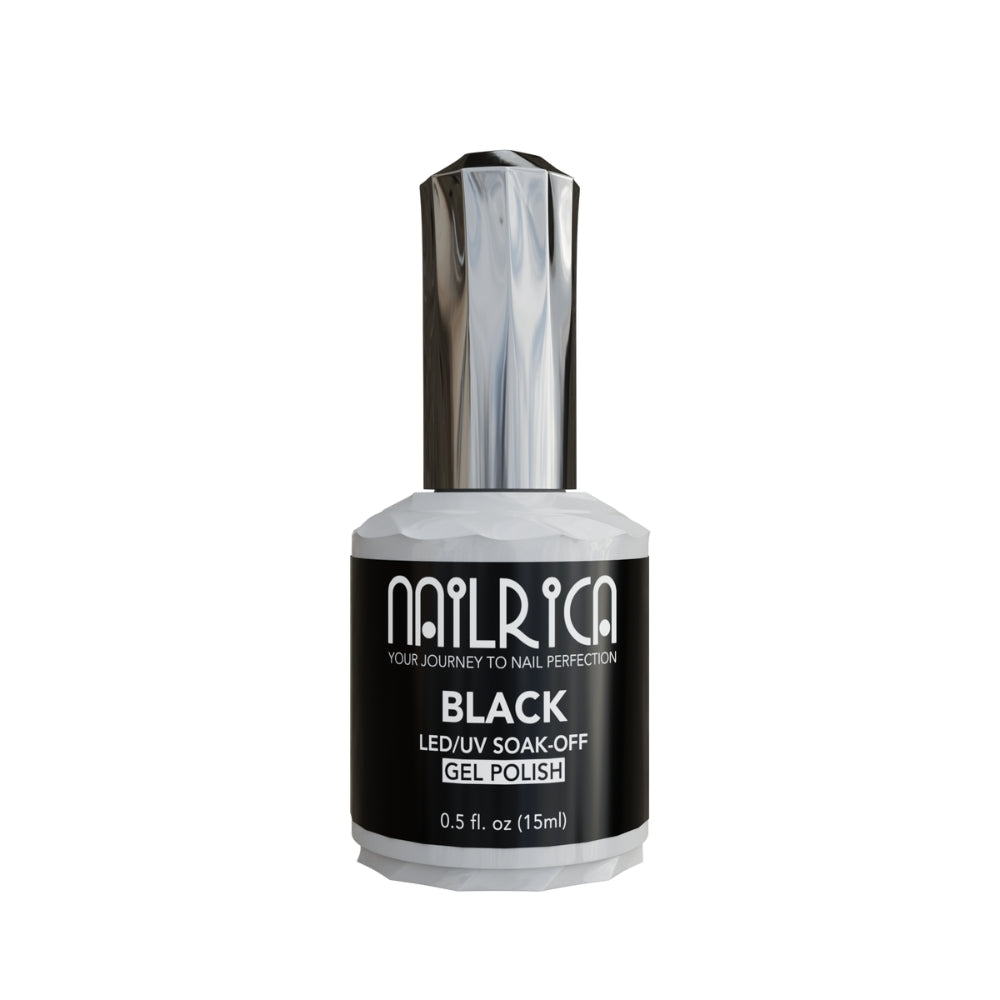 BLACK Gel Polish | Soak-Off Gel No Wipe | 0.5oz