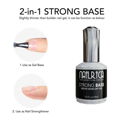 Strong Base Coat | Soak-Off Gel No Wipe | 0.5oz