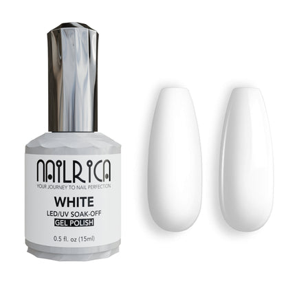 WHITE Gel Polish | Soak-Off Gel No Wipe | 0.5oz